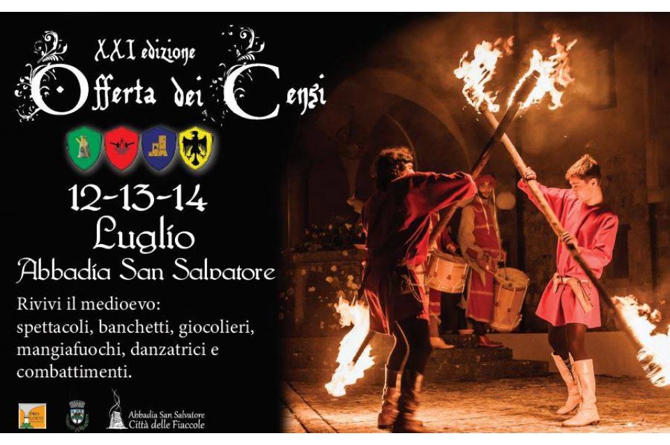 Dal 12 al 14 luglio ad Abbadia San Salvatore si celebra l'"Offerta dei Censi" 