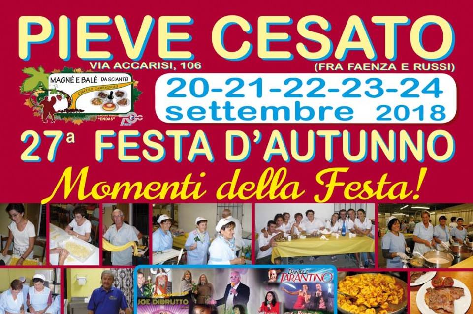 Festa d'Autunno: Dal 20 al 24 settembre a Pieve Cesato